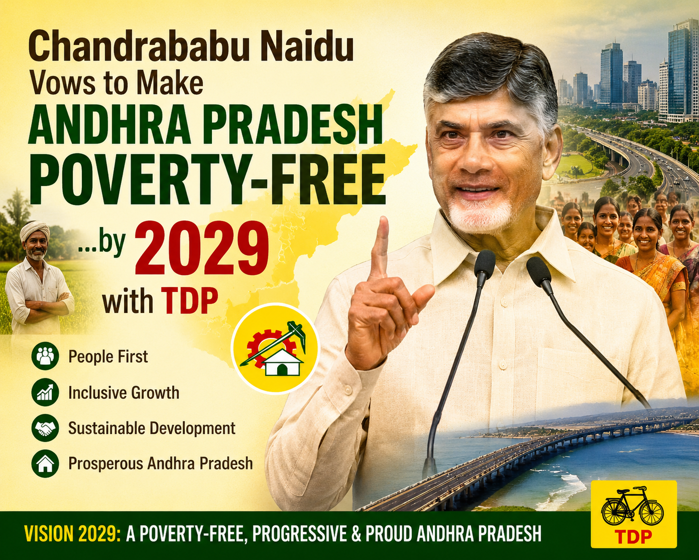 Chandrababu Naidu Vows to Make Andhra Pradesh Poverty-Free by 2029 with TDP