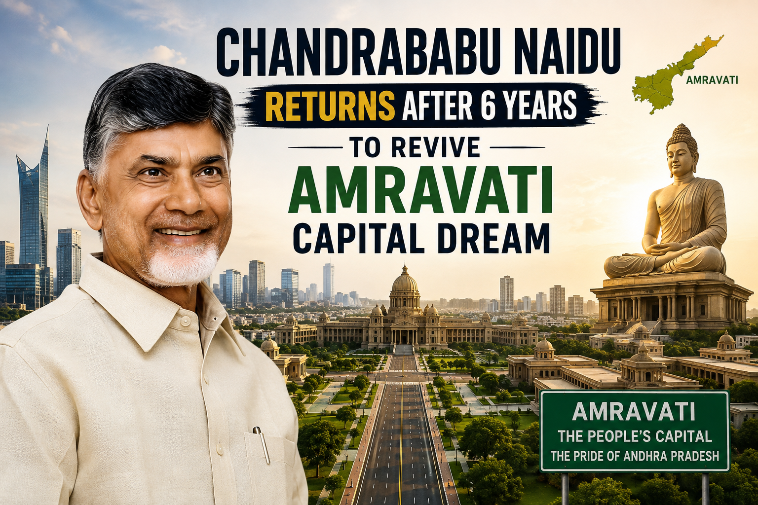 Chandrababu Naidu Returns After 6 Years to Revive Amravati Capital Dream