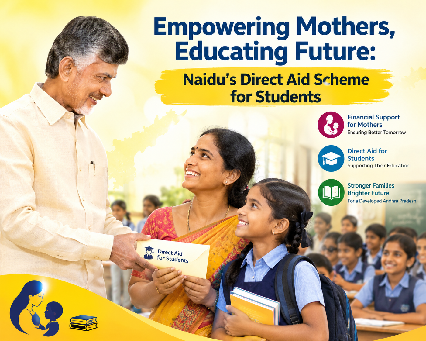 Empowering Mothers, Educating Future: Naidu’s Direct Aid Scheme for Students